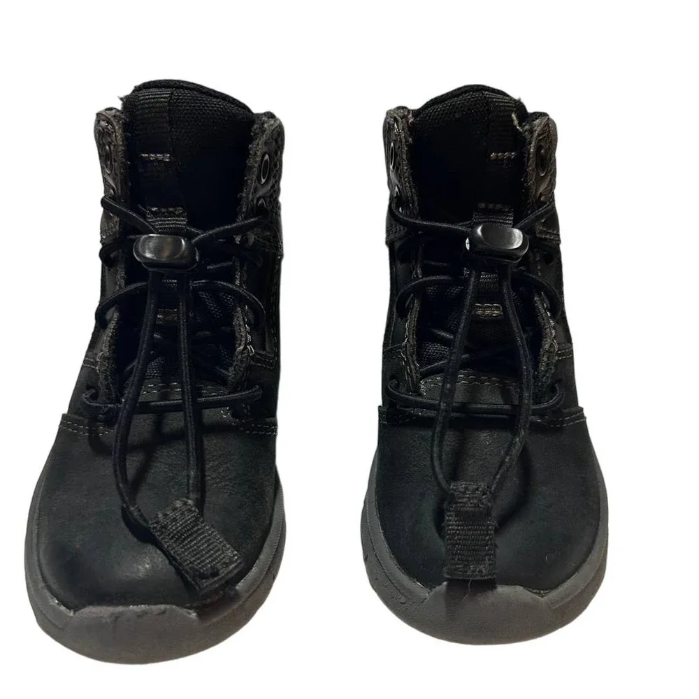 Timberland Boys Boots Winter Boltero A4425 Lace Up Ankle Leather Black Size 6 - Picture 3 of 6